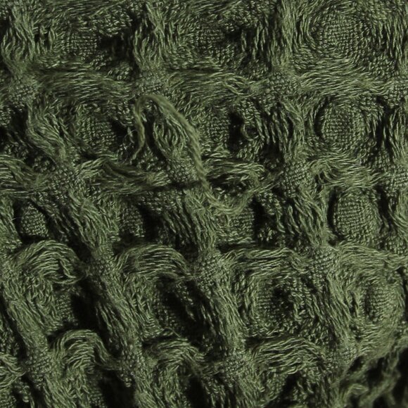 Onsen Supima Cotton Waffle Bath Robe Forest Green Unisex Hooded Size Medium - Picture 11 of 13